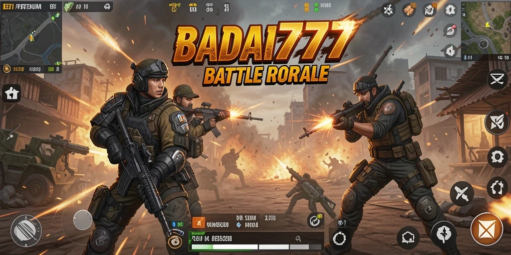 Tangkapan layar gameplay BADAI777 yang menampilkan aksi menegangkan di medan perang.