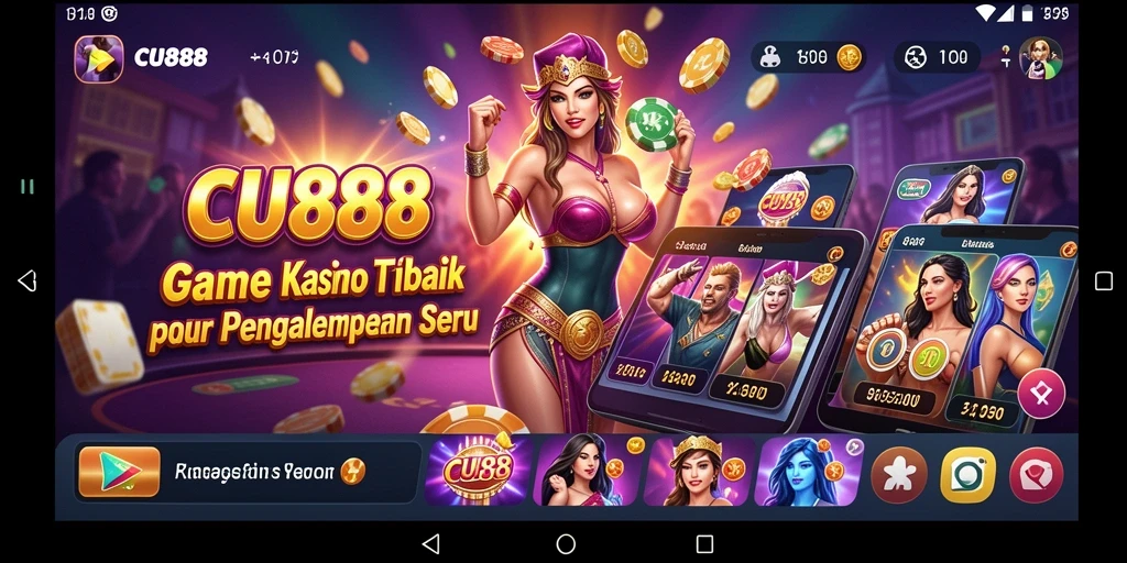Tampilan gameplay seru CU888 dengan berbagai permainan kasino.
