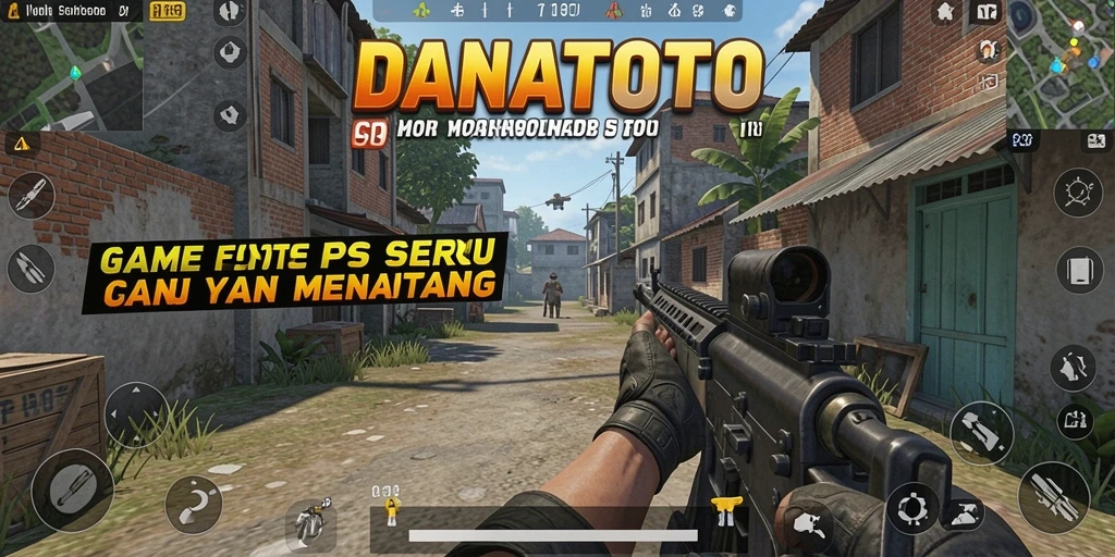 Tampilan gameplay menegangkan di DANATOTO dengan aksi tembak-menembak.