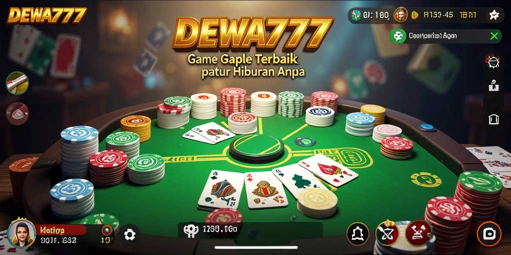 Tampilan gameplay seru DEWA777 saat bermain Gaple dengan teman.