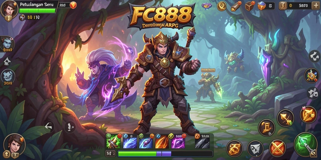 Screenshot gameplay FC888 yang menampilkan pertarungan seru di dunia ARPG.