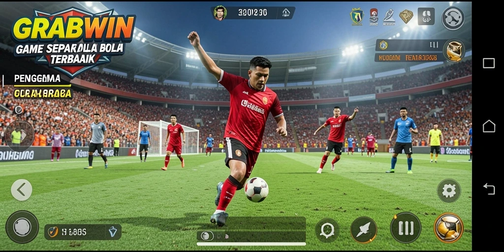 Pengalaman bermain sepak bola yang mendebarkan dan realistis di GRABWIN.