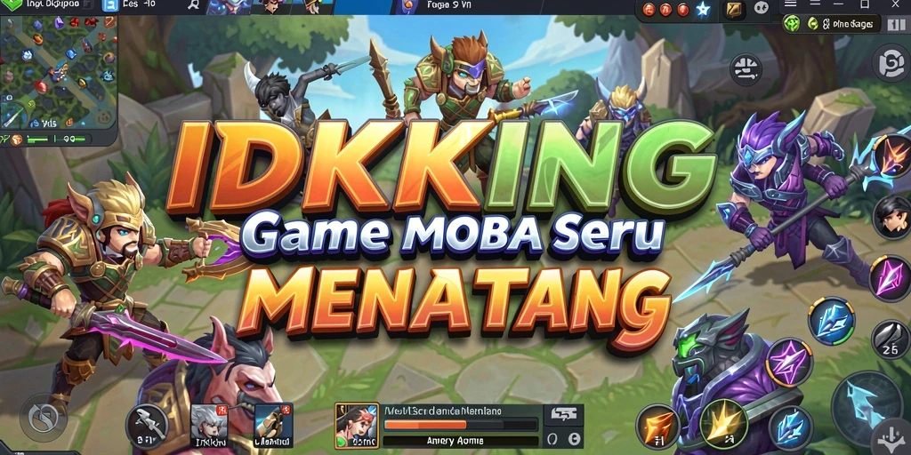 Tampilan atraktif dari gameplay seru IDRKING di arena MOBA.