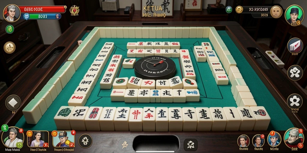 Tangkapan layar KETUA menampilkan aksi permainan Mahjong yang mendebarkan.