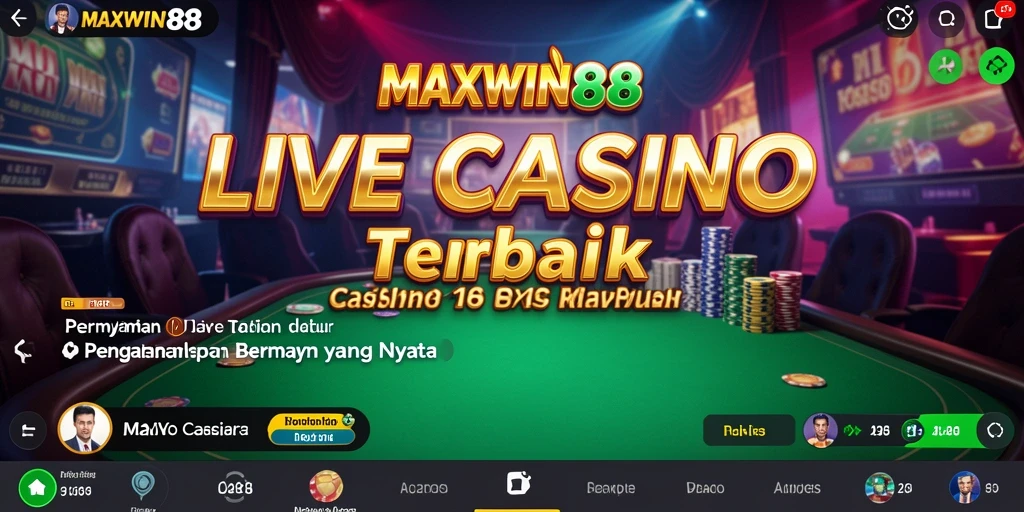 Tampilan gameplay Live Casino yang menegangkan dan interaktif di MAXWIN88.