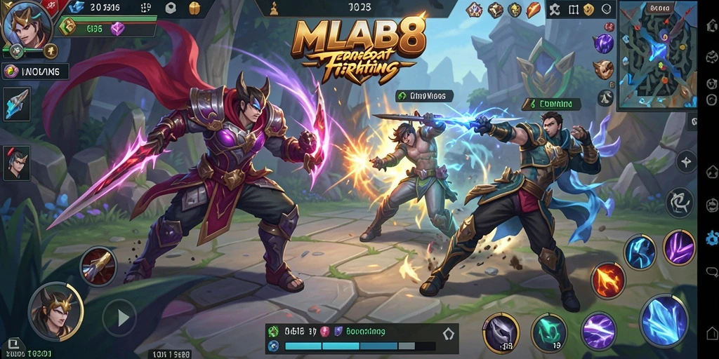 Tampilan gameplay MLBB8 yang mendebarkan dengan karakter bertarung.