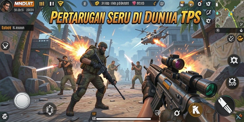 Screenshot gameplay MNDUIT yang menunjukkan aksi pertempuran mendebarkan.