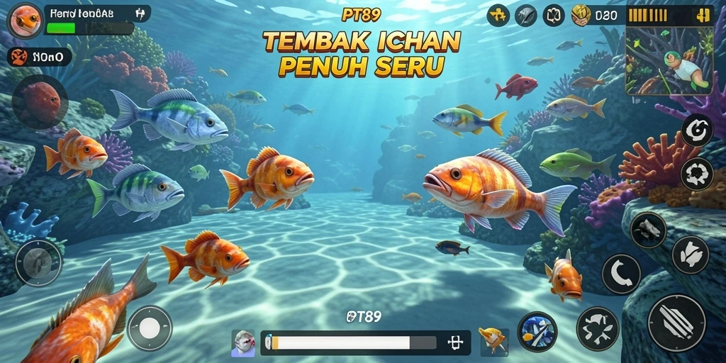 Gameplay PT89 menampilkan aksi menembak ikan yang mengasyikkan.
