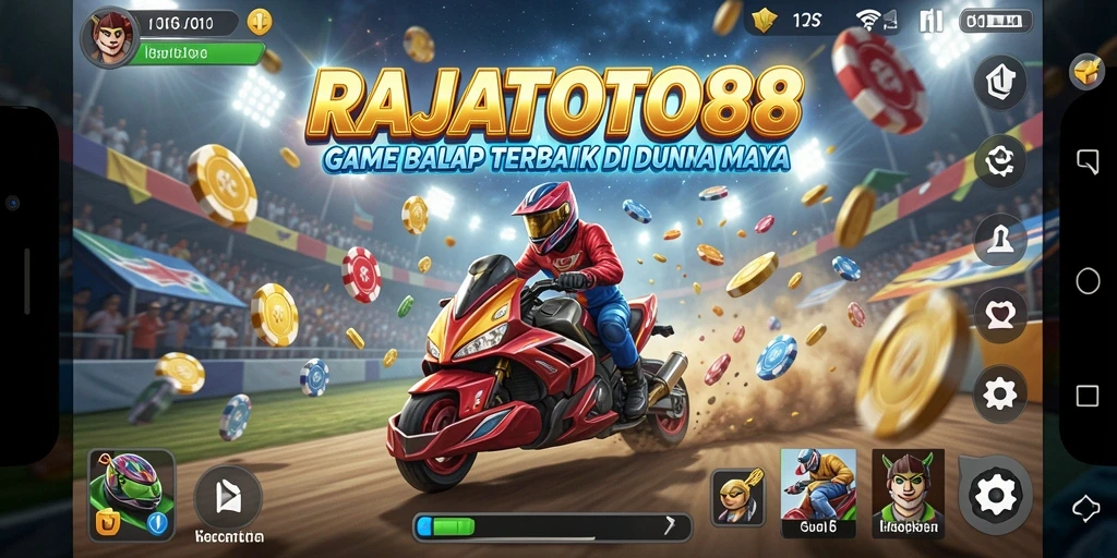 Tampilan gameplay balap yang mendebarkan di RAJATOTO88.