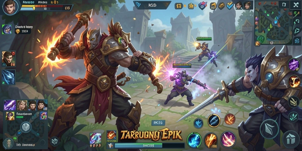 Tampilan gameplay MOBA yang mendebarkan di RK55.