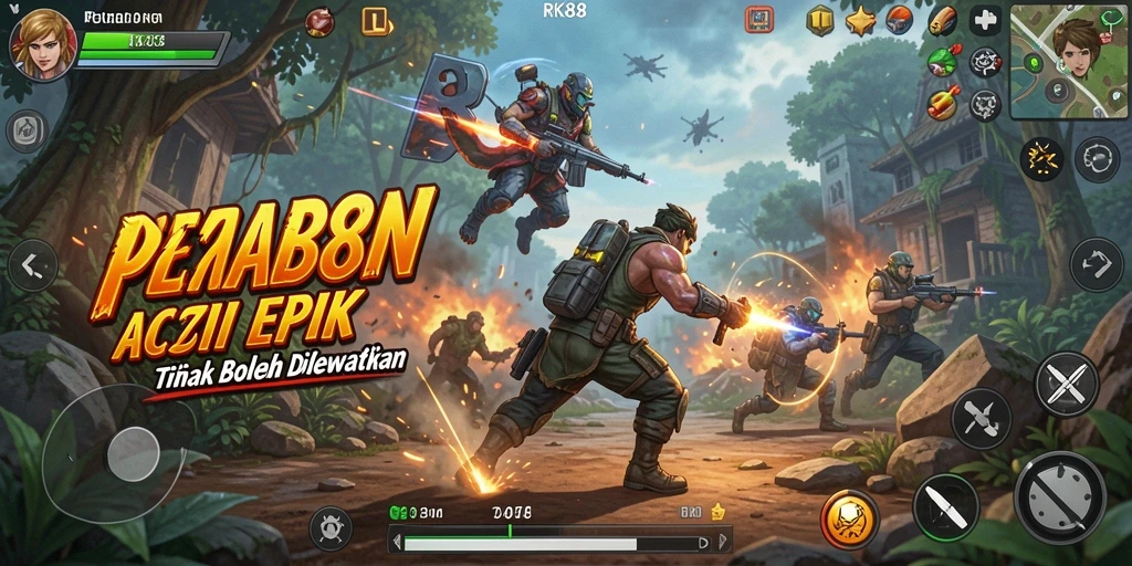 Tampilan gameplay RK88 yang penuh aksi dan seru.