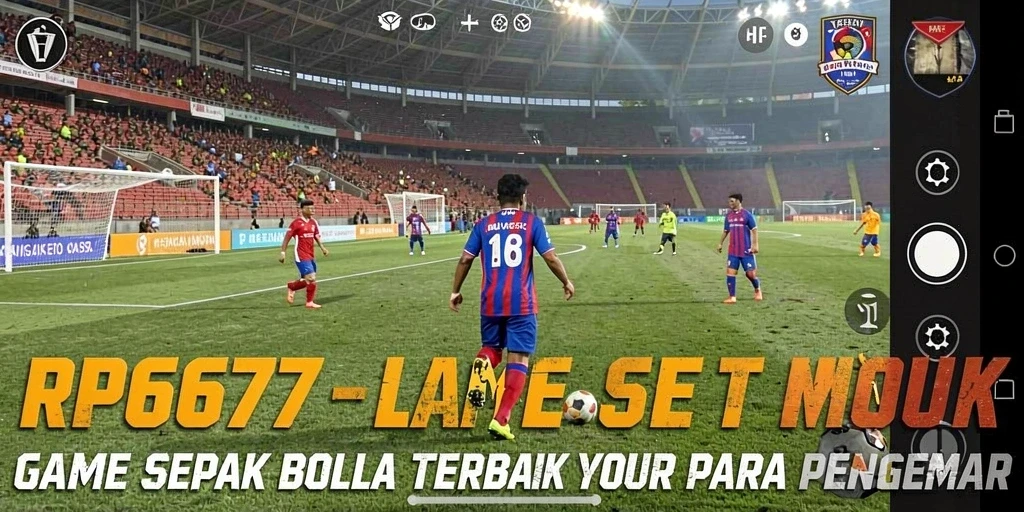 Screenshot menunjukkan aksi menegangkan dalam pertandingan sepak bola.