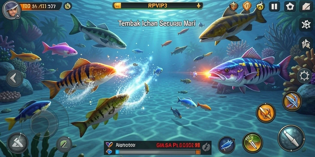 Tampilan menakjubkan dari gameplay Tembak Ikan RPVIP3 yang seru.