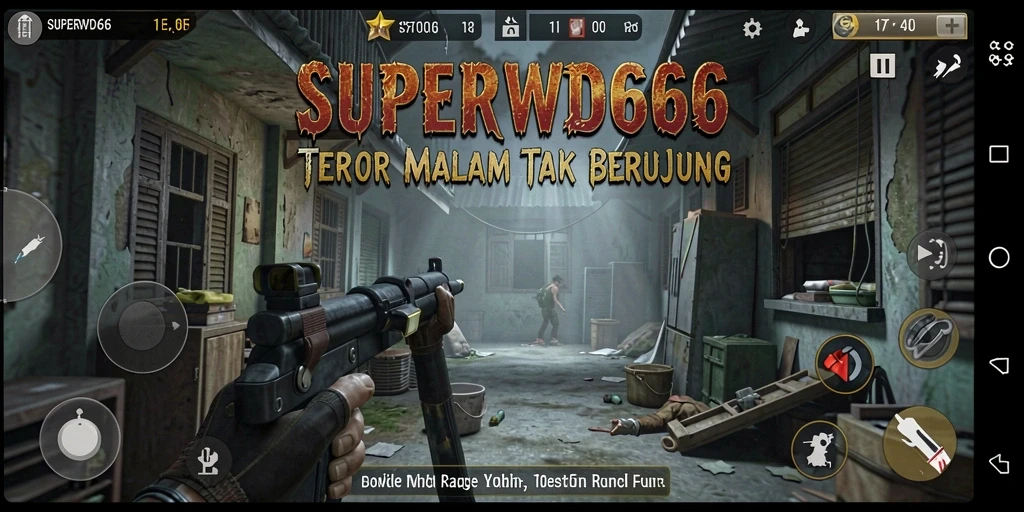 Screenshot dari gameplay menyeramkan SUPERWD666 dengan suasana mencekam.