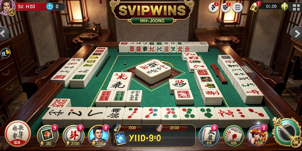 Screenshot gameplay SVIPWINS yang menampilkan momen seru bermain Mahjong.