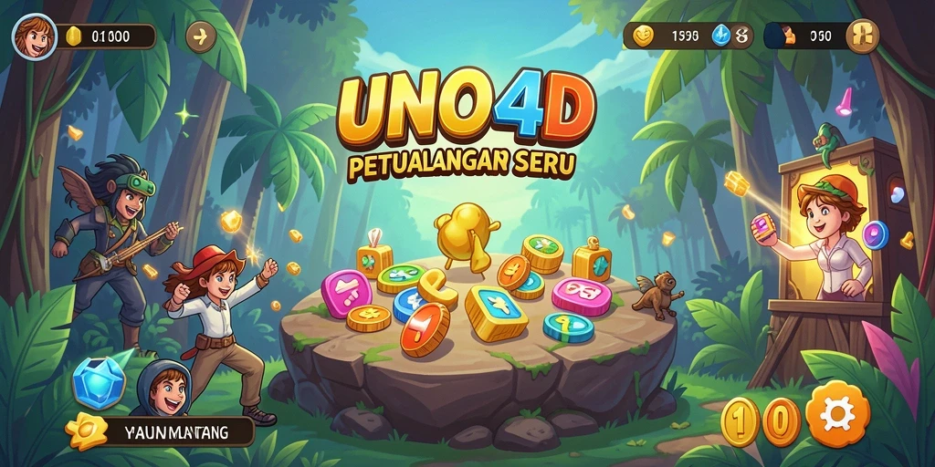 Tangkapan layar utama menunjukkan gameplay seru UNO4D dalam petualangan eksplorasi.