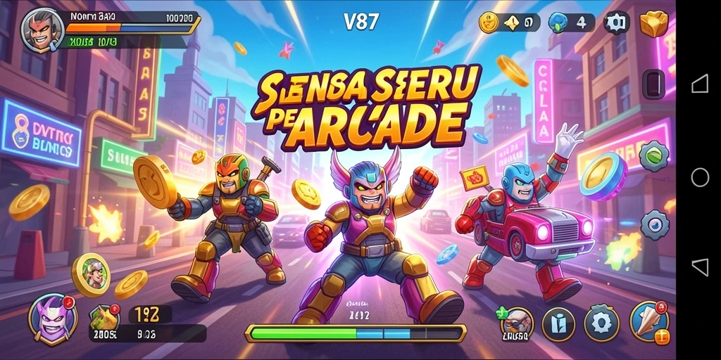 Gameplay mendebarkan dalam V87 yang penuh tantangan.